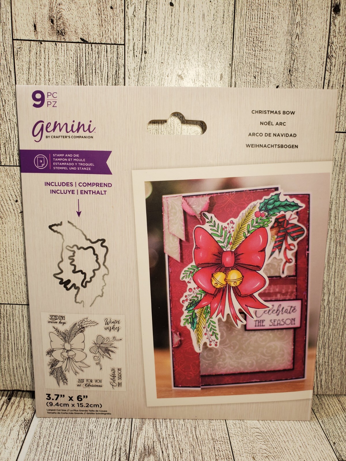 CCH3 Crafters Companion Christmas Bow Floral Spray Stamp & Die Set