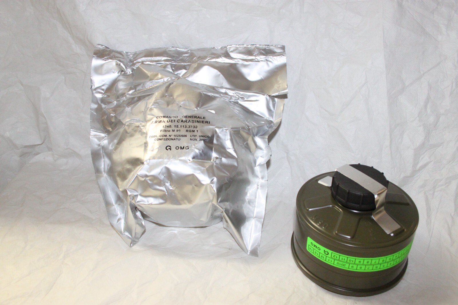 Military Gas Mask Green Filter 40mm Threaded NATO M90 Israeli MP5 Canister NEW