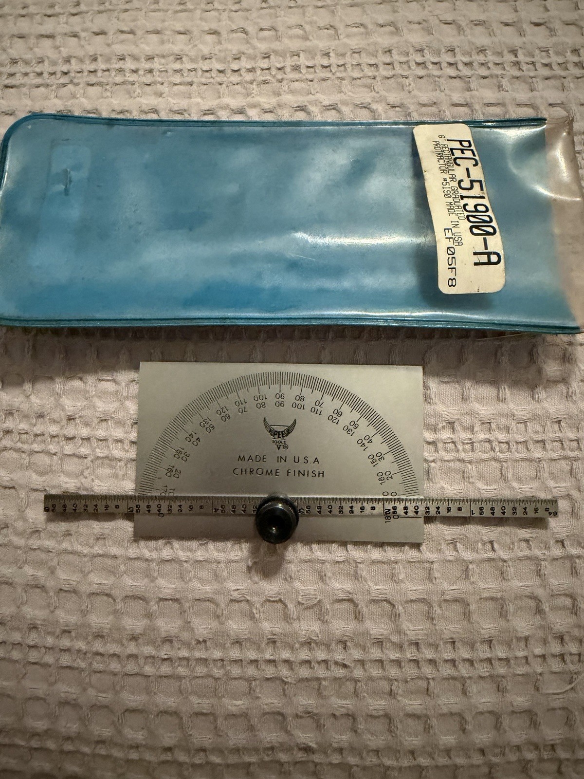 PEC Tools 6” Rectangular Head Protractor Model 5190 Made in the USA