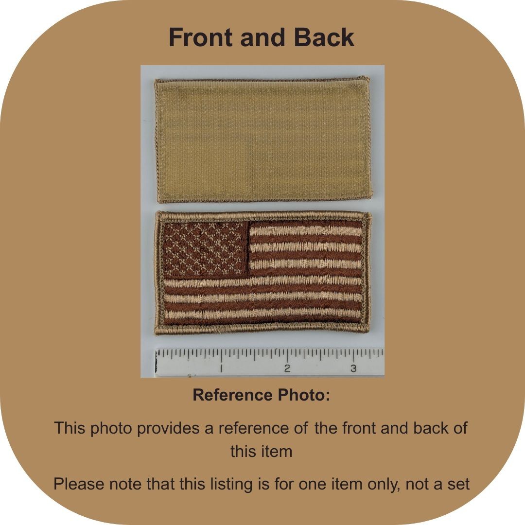 American Flag Patch - Subdued Desert Sand Tan - Hook Fastener - Tactical Patch