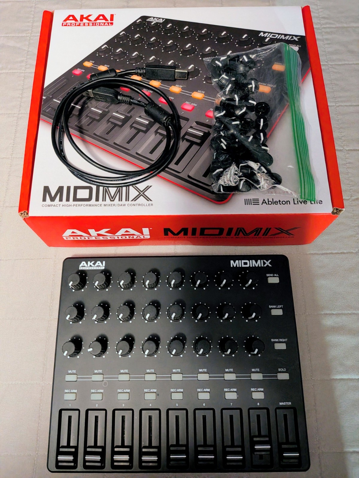 Akai Midimix USB MIDI Mixer/Controller - with DJTECH KNOBS UPGRADE!