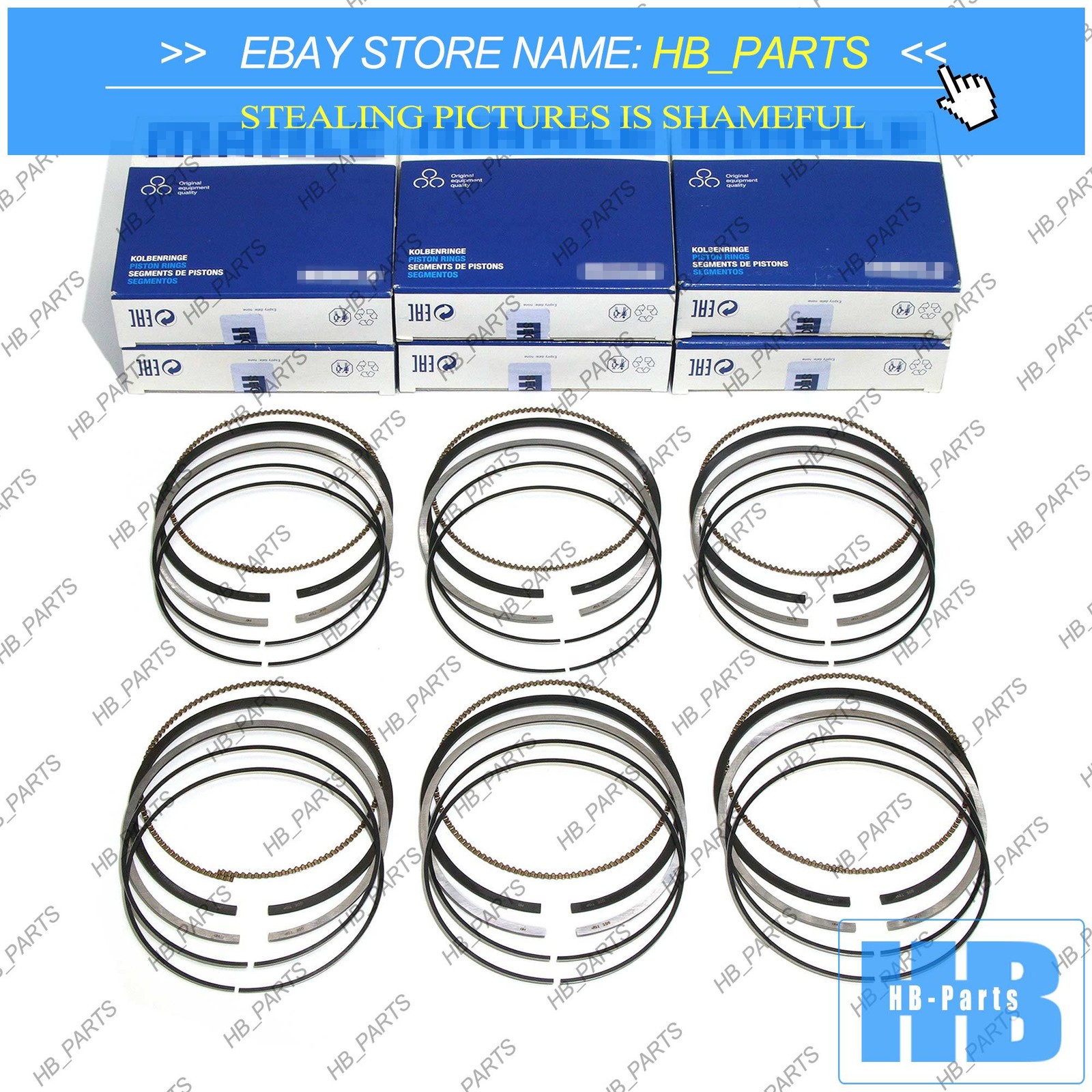 6x OEM STD Piston Rings Set For Audi S5 A6 C7 A7 A8 Q7 EA837 3.0 TFSI CRE CTD