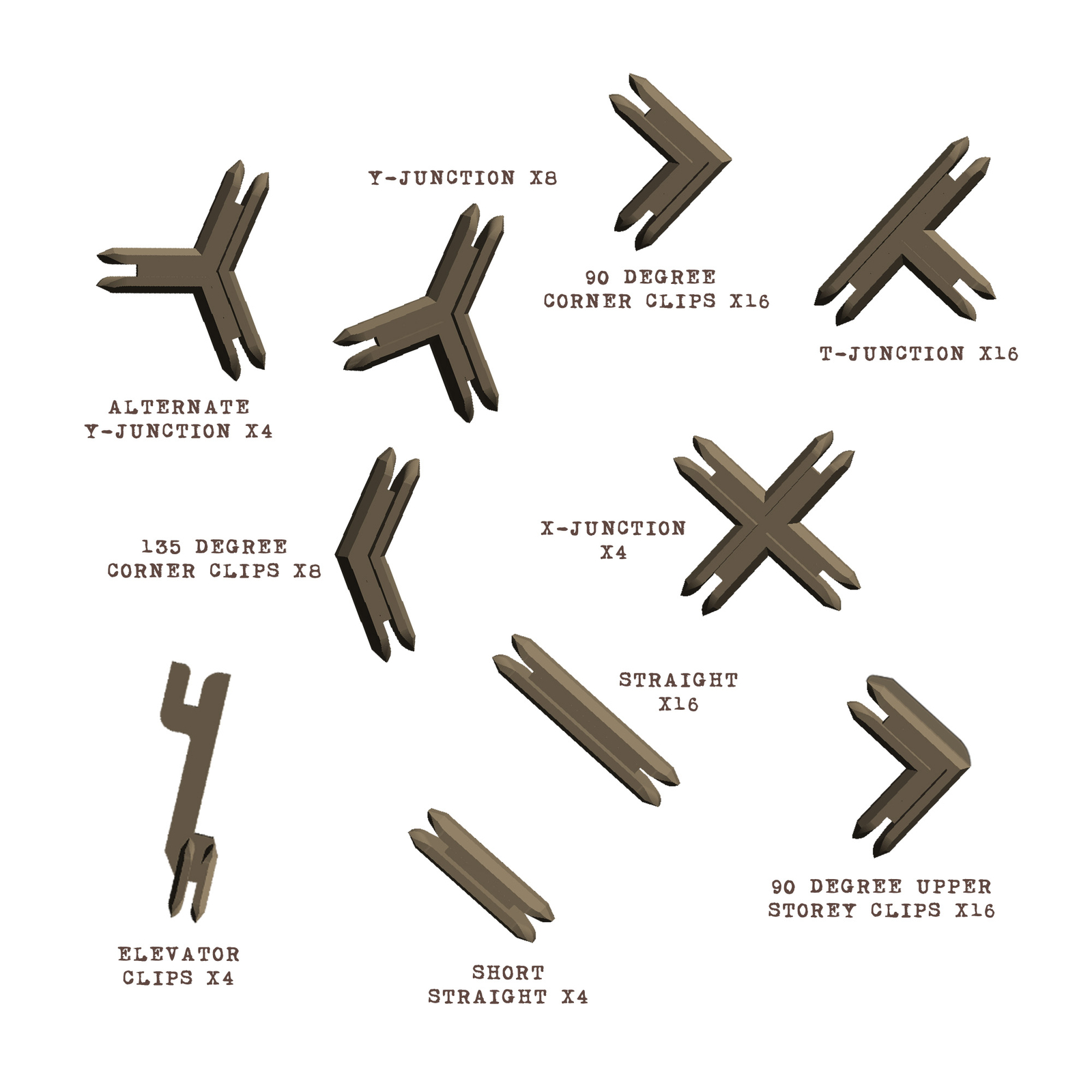 Battle Systems Terrain Clips (Brown) - Core Space Warhammer 40k Necromunda THG