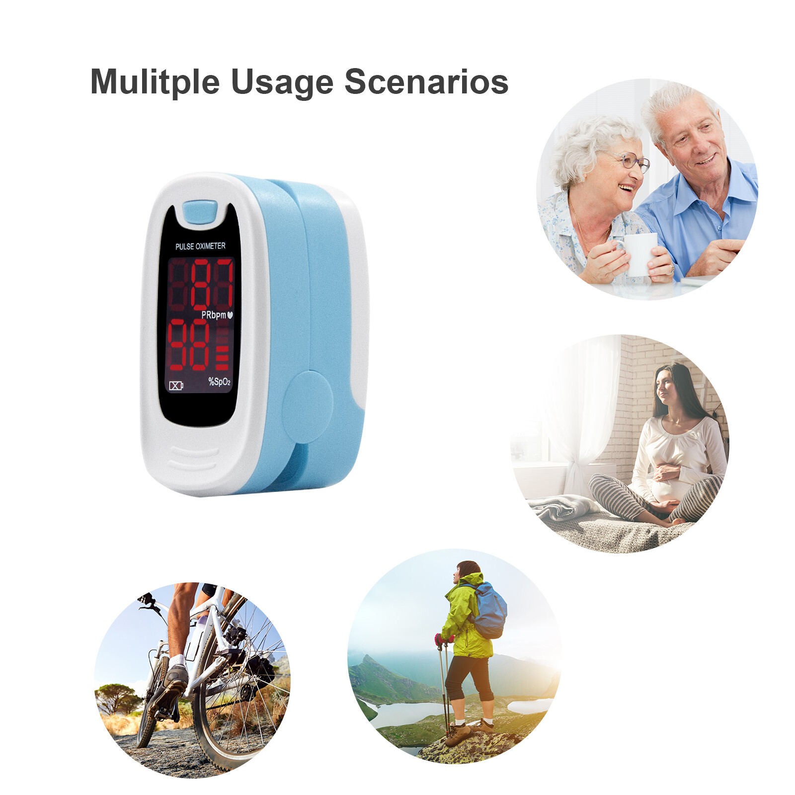 LED Finger tip Pulse Oximeter Blood Oxygen meter SpO2 Heart Rate Patient Monitor