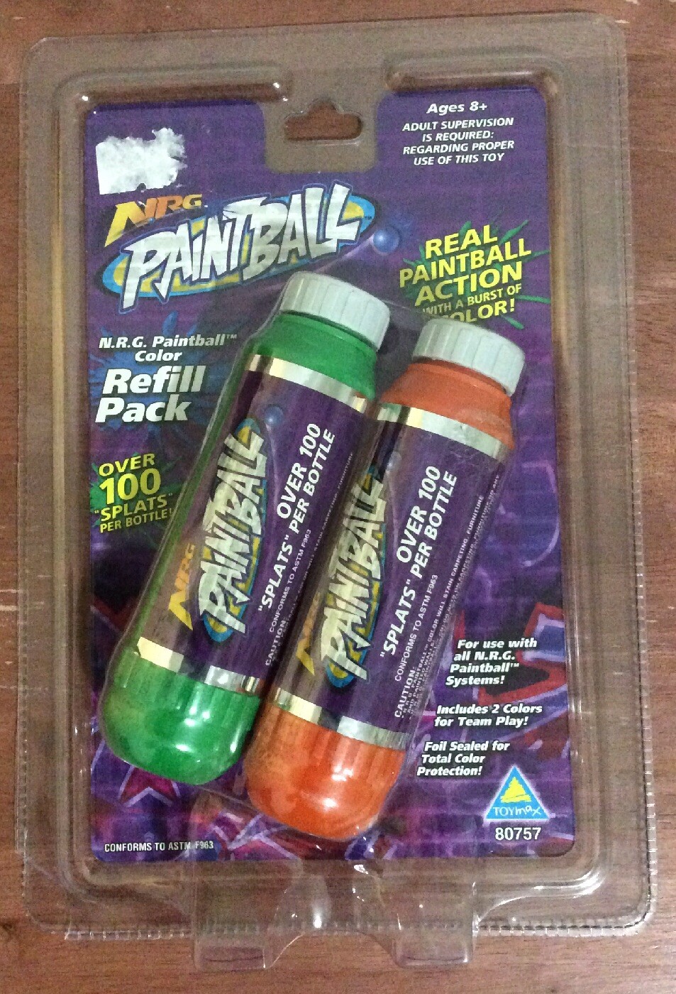 NRG Paintball Color Refill Pack in Green & Orange  by Toymax #80757 NEW