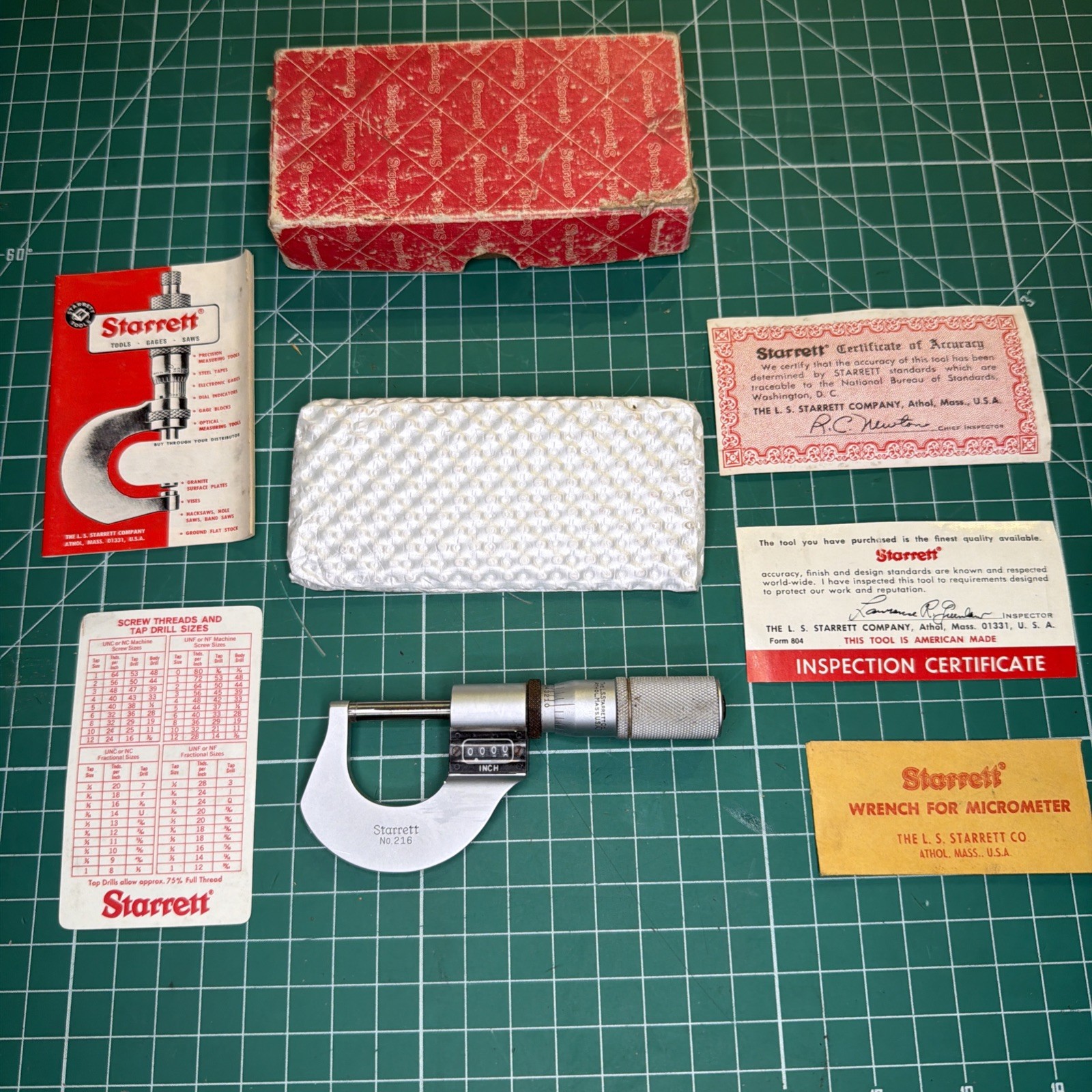 STARRETT 216FL-1 MICROMETER 216 Wrench Original Box FREE SHIPPING