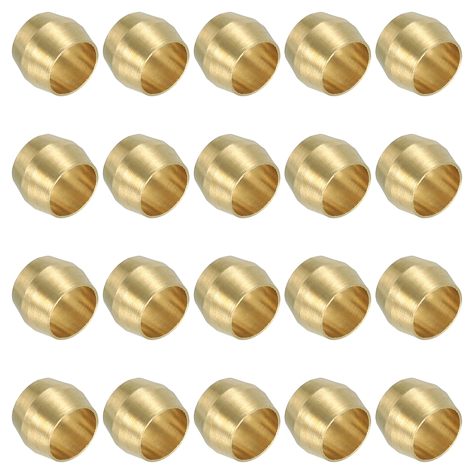 6mm ID Brass Compression Sleeve Ferrules, 40 Pcs Brass Compression Fittings