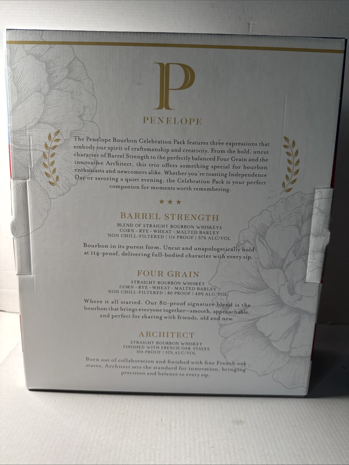 Empty Penelope USA Celebration Pack Collection Whiskey Bottles Barrel Architect