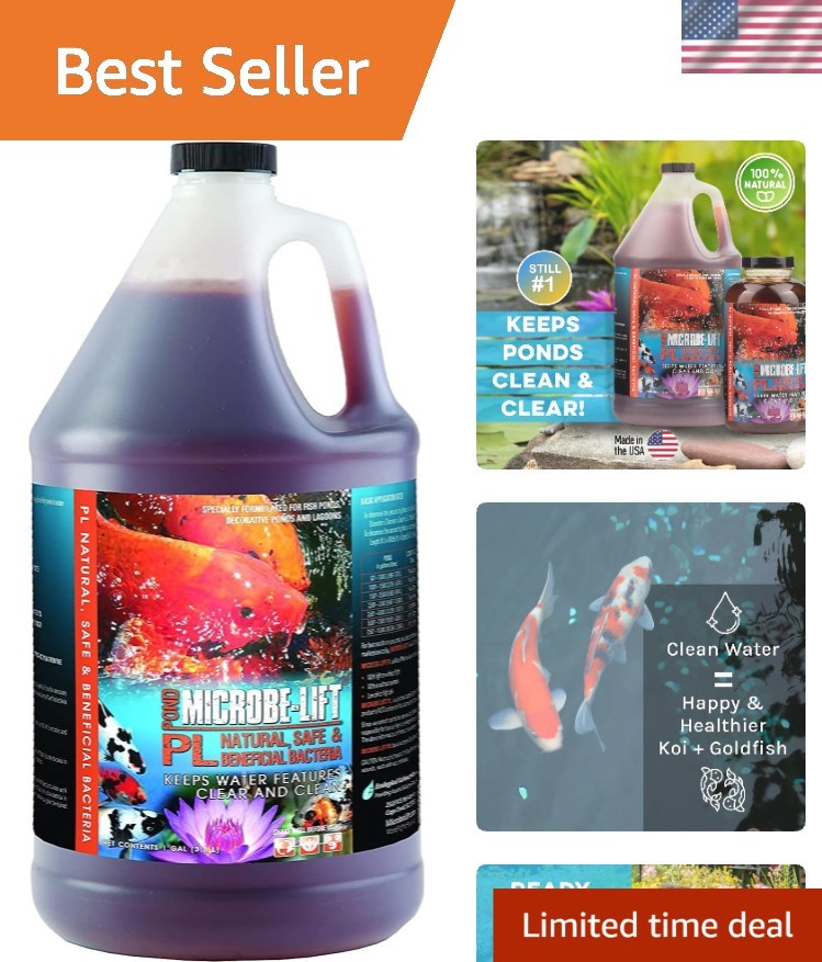 PL Pond and Outdoor Water Garden Cleaner, Safe for Live Koi Fish, Plant Life,...