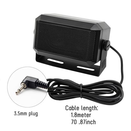 5W Rectangular External Speaker for Ham Radio, CB & Scanners - Black, High Quali