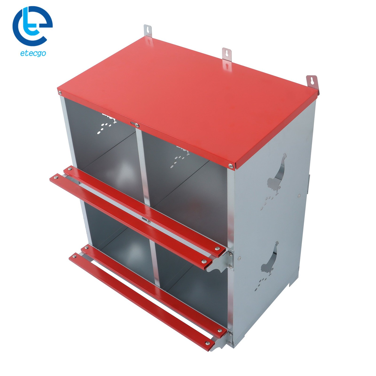 Chicken Nesting Boxes 4 Compartment Metal Poultry Nest Box Wall Mount For Hens