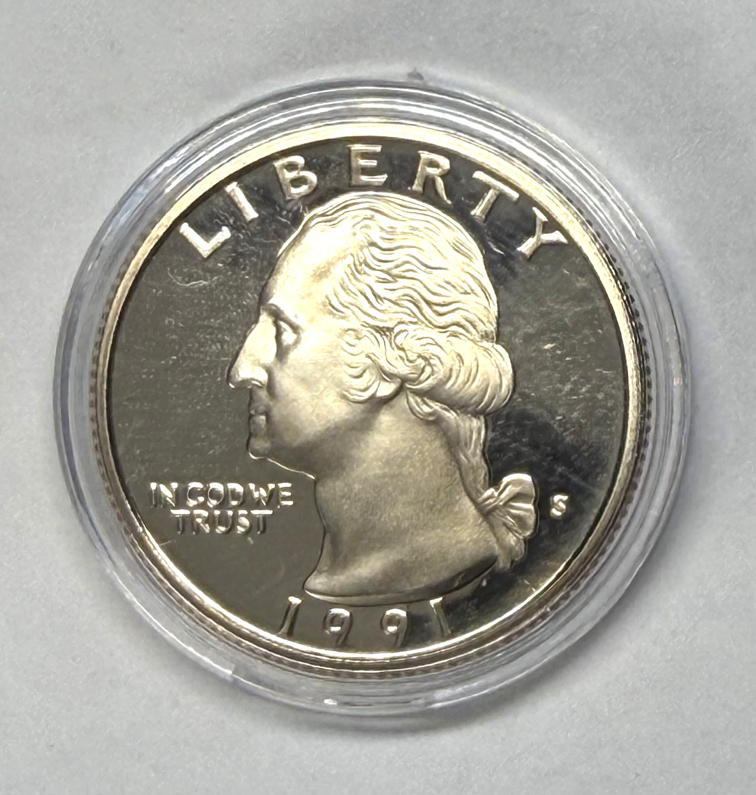 1991 S Proof Clad Washington Quarter, Uncirculated - for your quarter book!