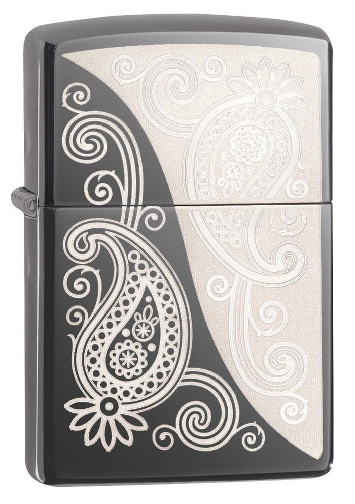 Zippo Windproof Lighter With Laser Engraved Paisley Design , 29511, New In Box