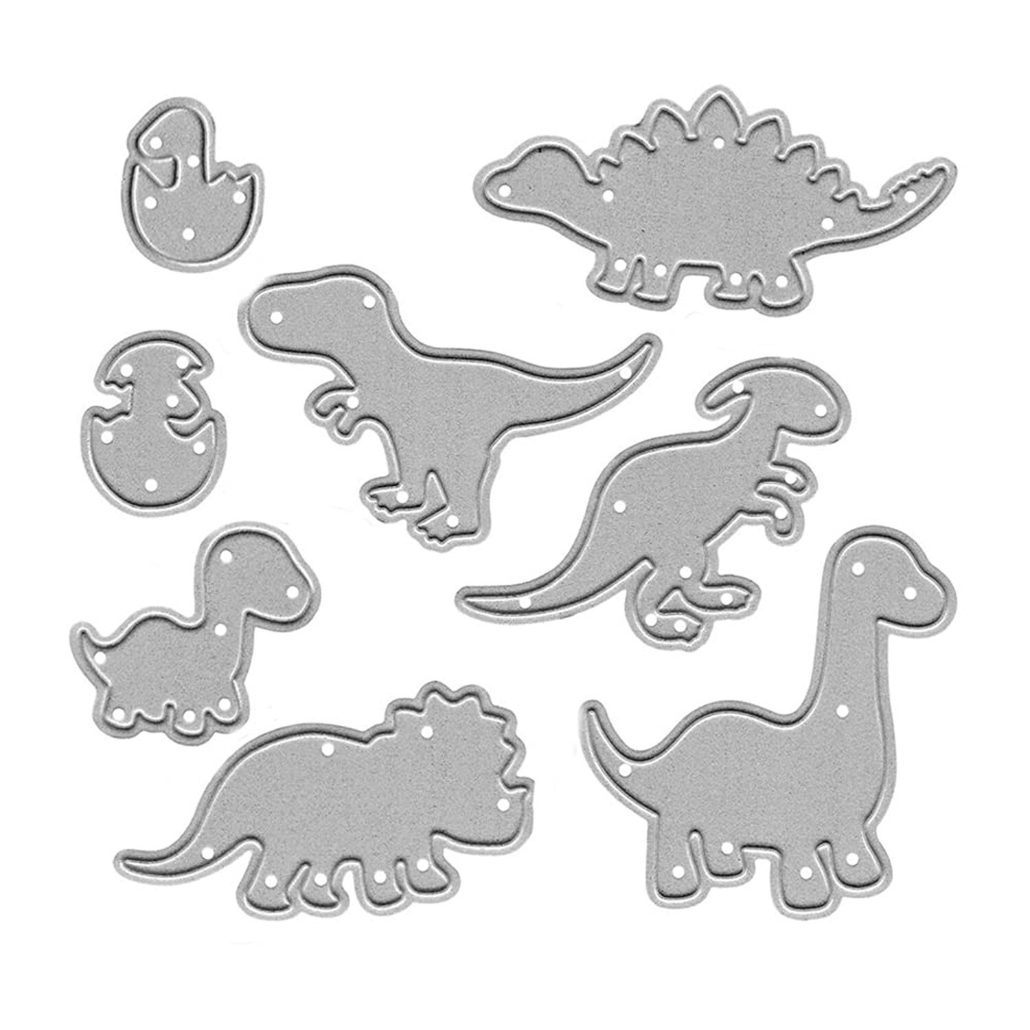 Metal Dinosaur Cutting Dies, 8 pcs Easter Dinosaur Set Metal Die Cuts Embossi...