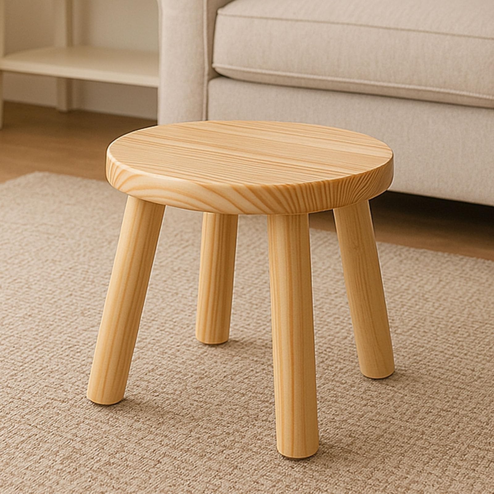 Solid Wood Step Stool for Kids & Adults - Multi-Use Toddler Wooden Stool for ...