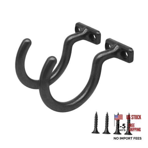 2pcs Billiards Bridge Hook with 4 Mounting Screws, Pool Ball Rack Hook Black