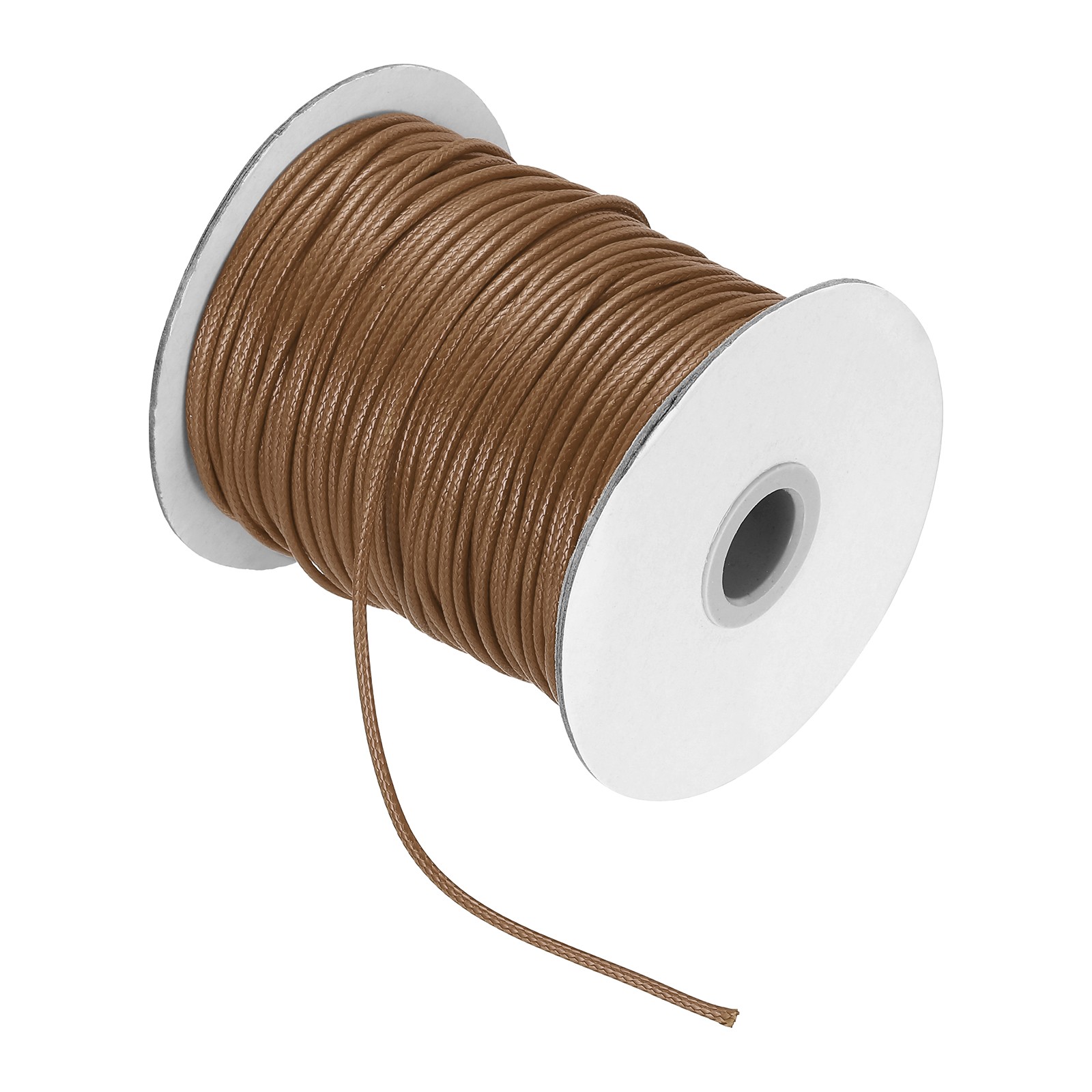 Waxed Cord 3.5mm Waxed Thread 44 Yard Wax String Leather Cord (Light Brown)