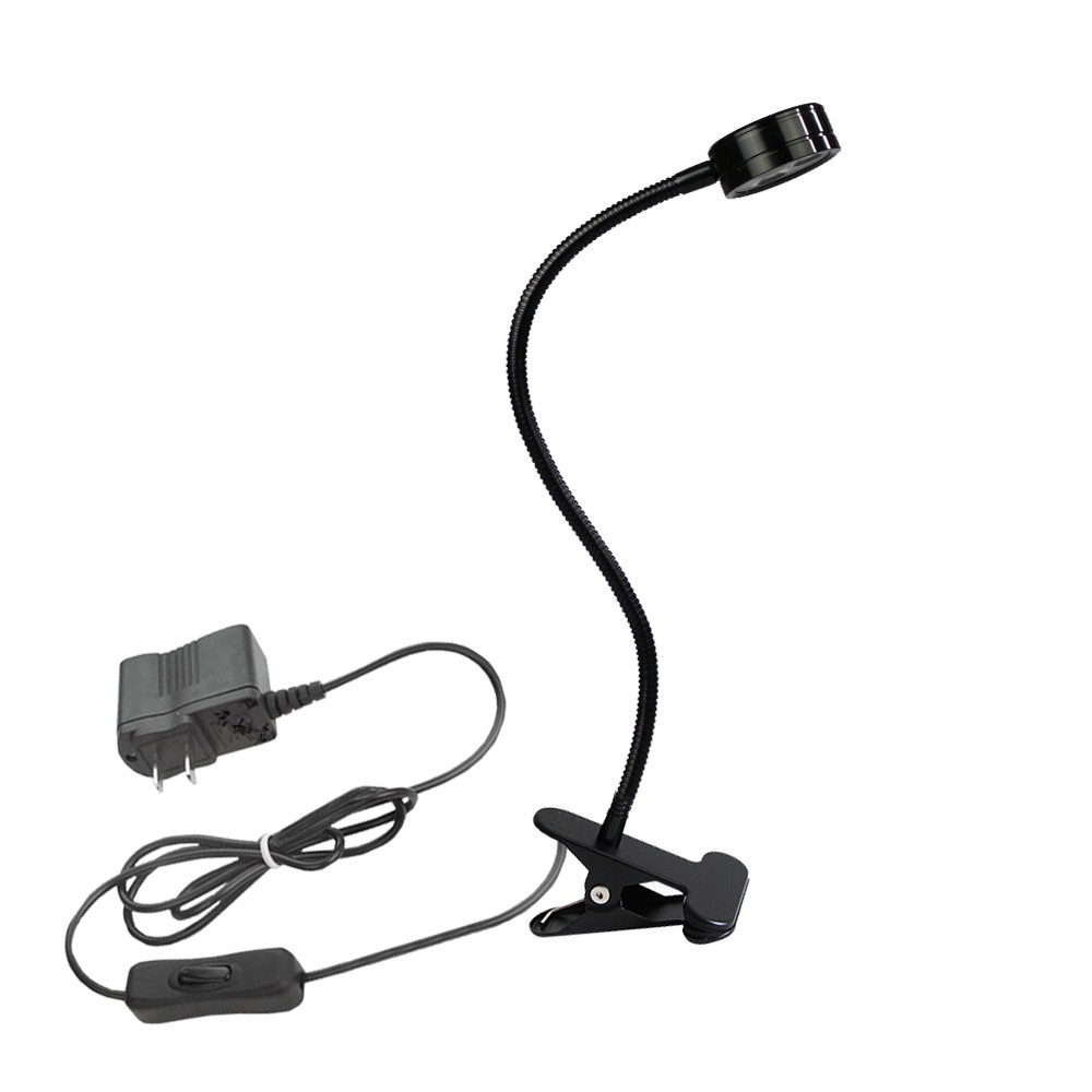 3W/5W Soft Pipe LED Desk Clamp Clip-on Lamp Bedroom Bedside Light Switch Plug-in