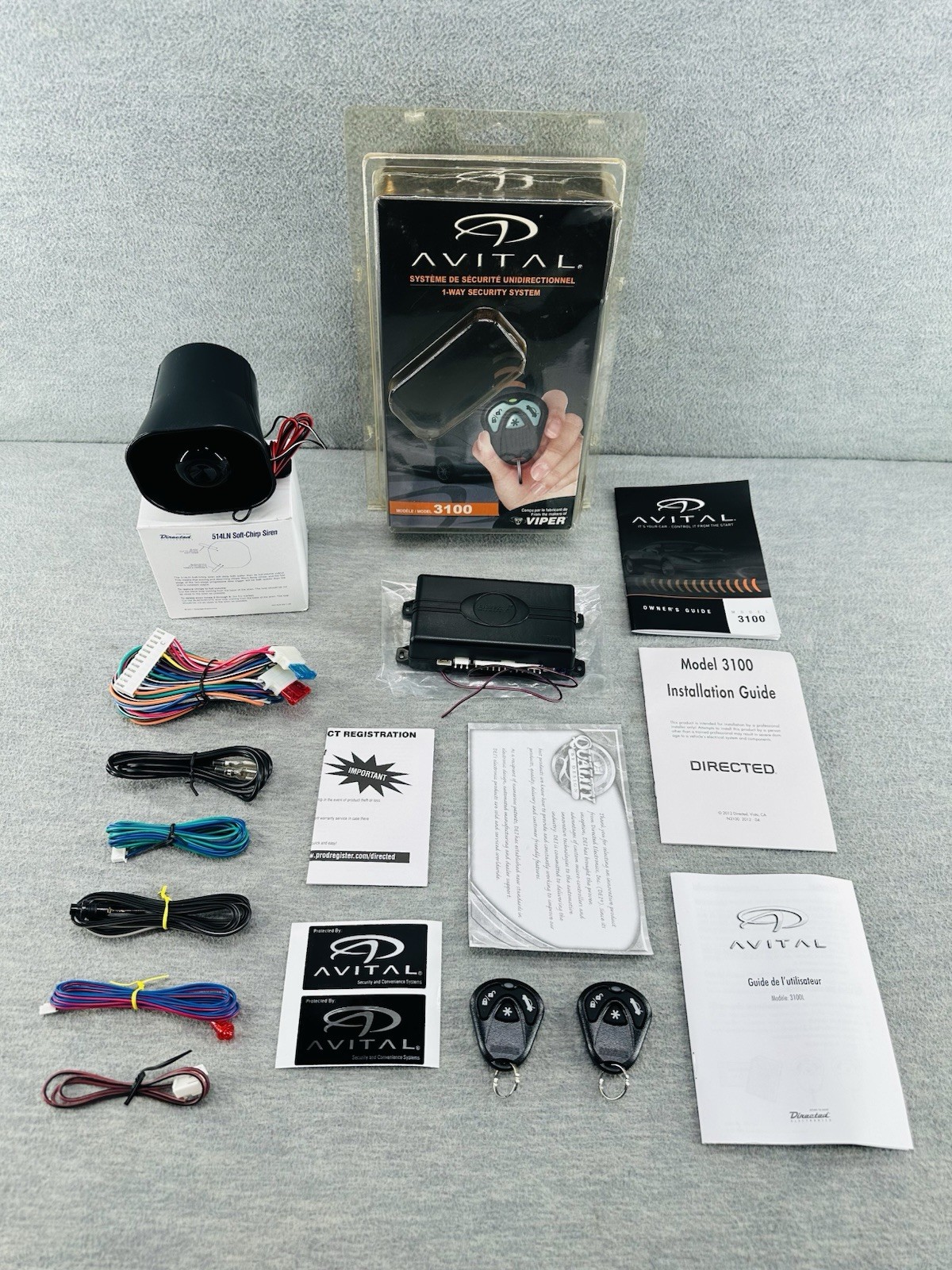 AVITAL 3100 - Universal Car Alarm Security System OPEN BOX    Y1