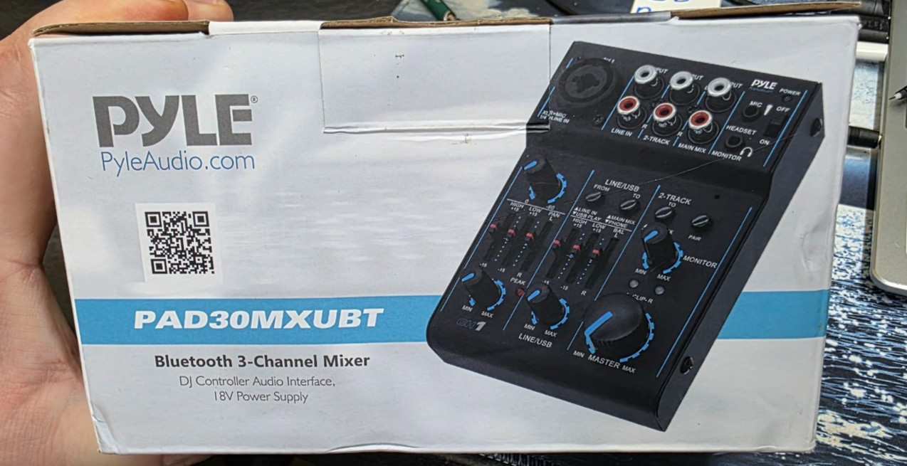 Pyle Digital 3-Channel Mixer DJ Controller Audio Interface w/USB Port PAD30MXUBT