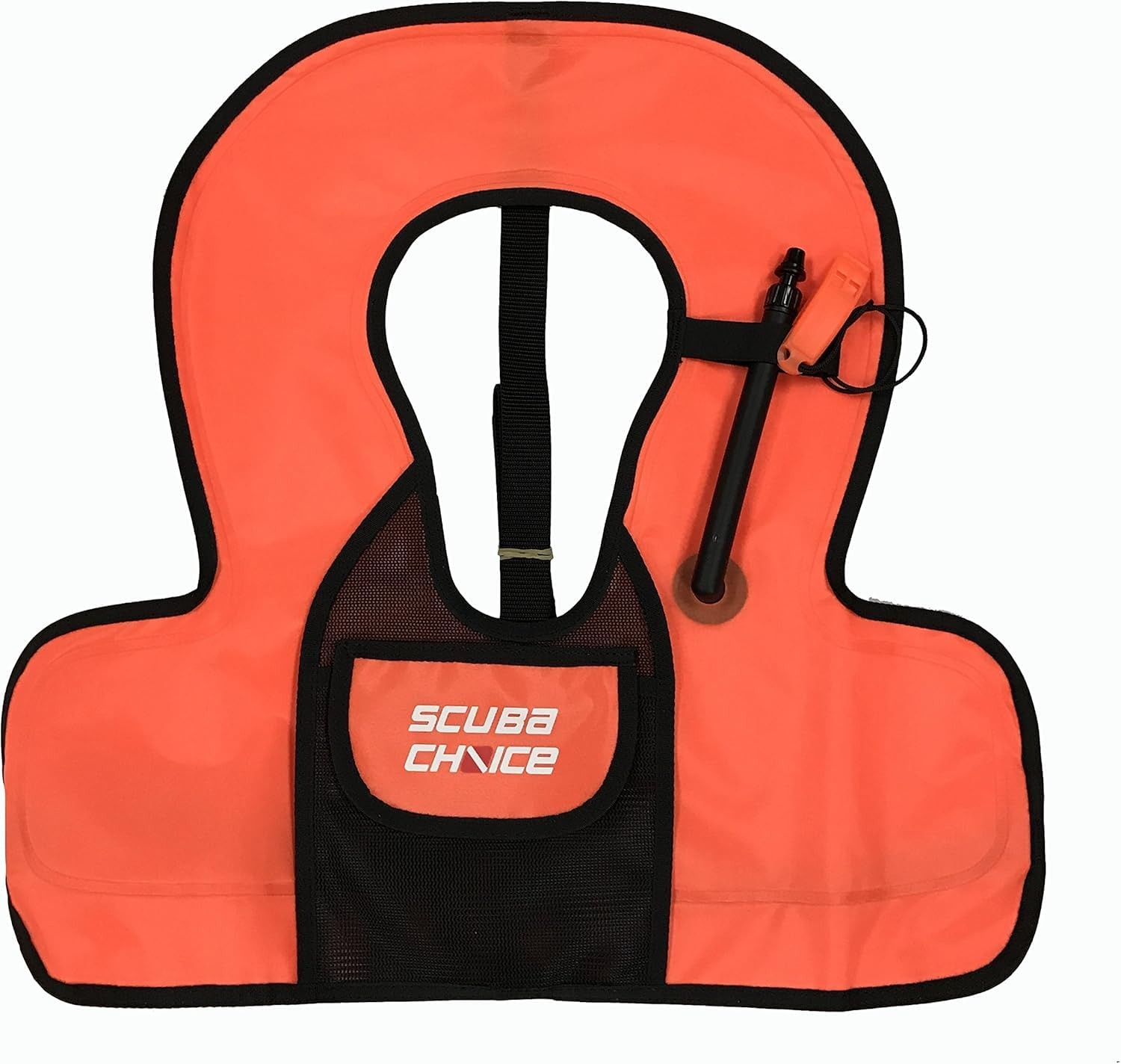 Kids Snorkel Vest with Front Pocket & Whistle, Orange – Adjustable, Lightweig...