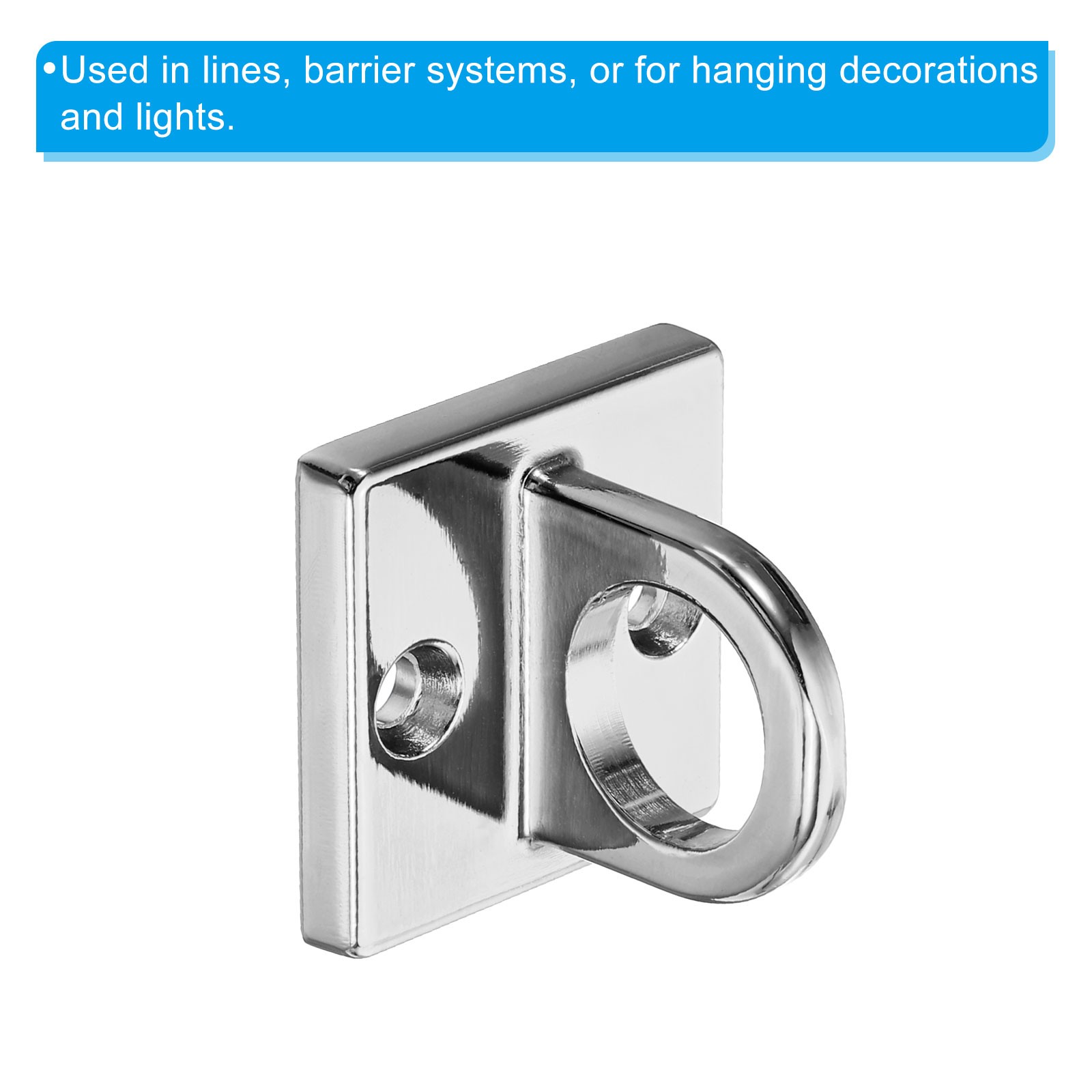 Pad Eye Plate U Hooks Metal Ceiling Hook Wall Mount Loop Hardware Ring Hooks