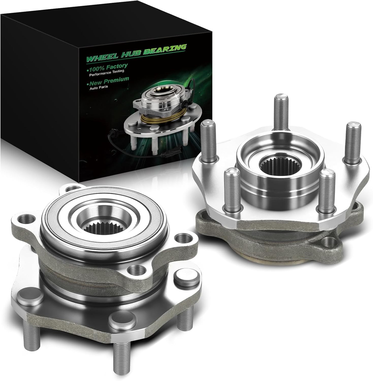 Set of 2 Front Wheel Bearing and Hub Assembly with 5-Lug Fit for:-Nissan Rogue