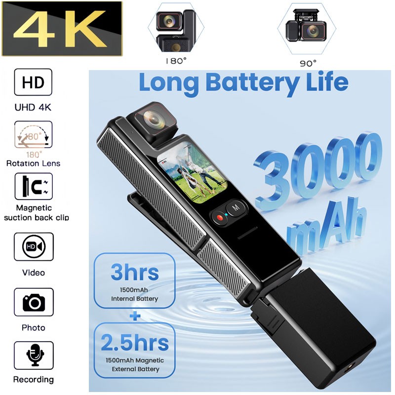 4K MINI WIFI Action Camera Thumb Sport DV Portable Body Recorder Anti-Shake L17