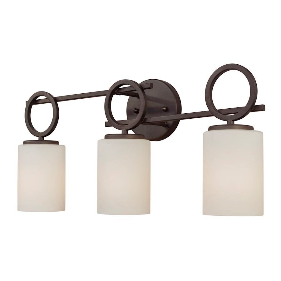 Forte Lighting 3-Light 23" Bath Bar, Antique Bronze/Satin Opal - 5080-03-32