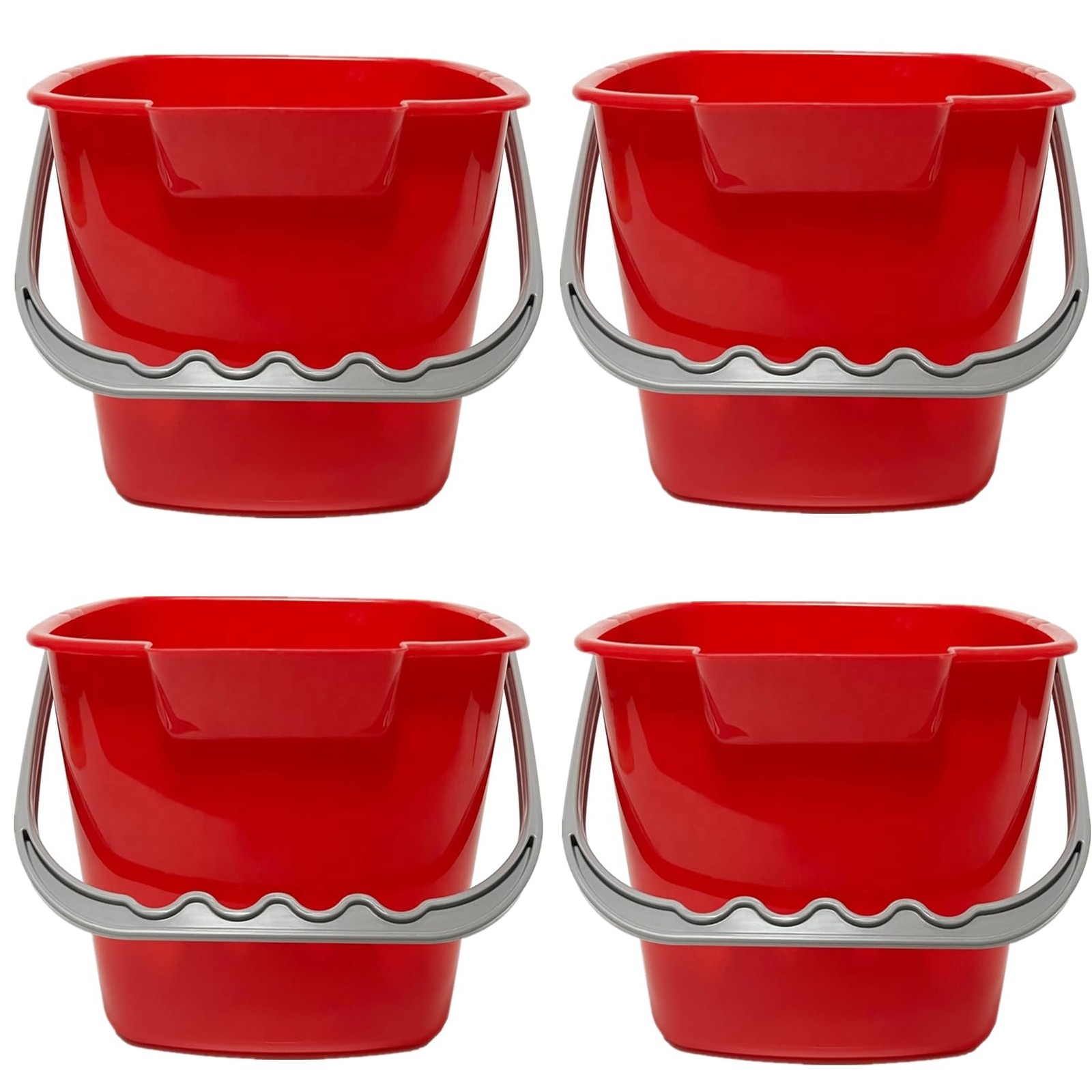 4 Pack Sanitizing Buckets, 3 Quart Square Sanitizing Bucket, Stackable Small ...