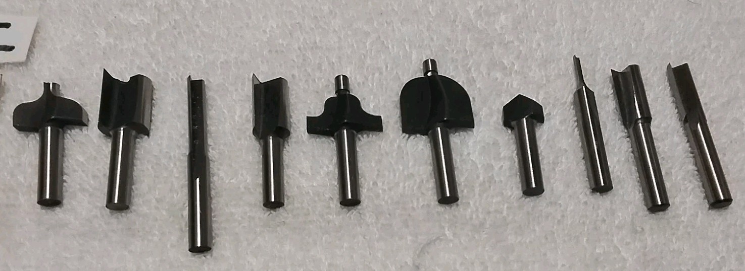 10pc 1/4" SHANK HIGH SPEED STEEL ROUTER BIT SET