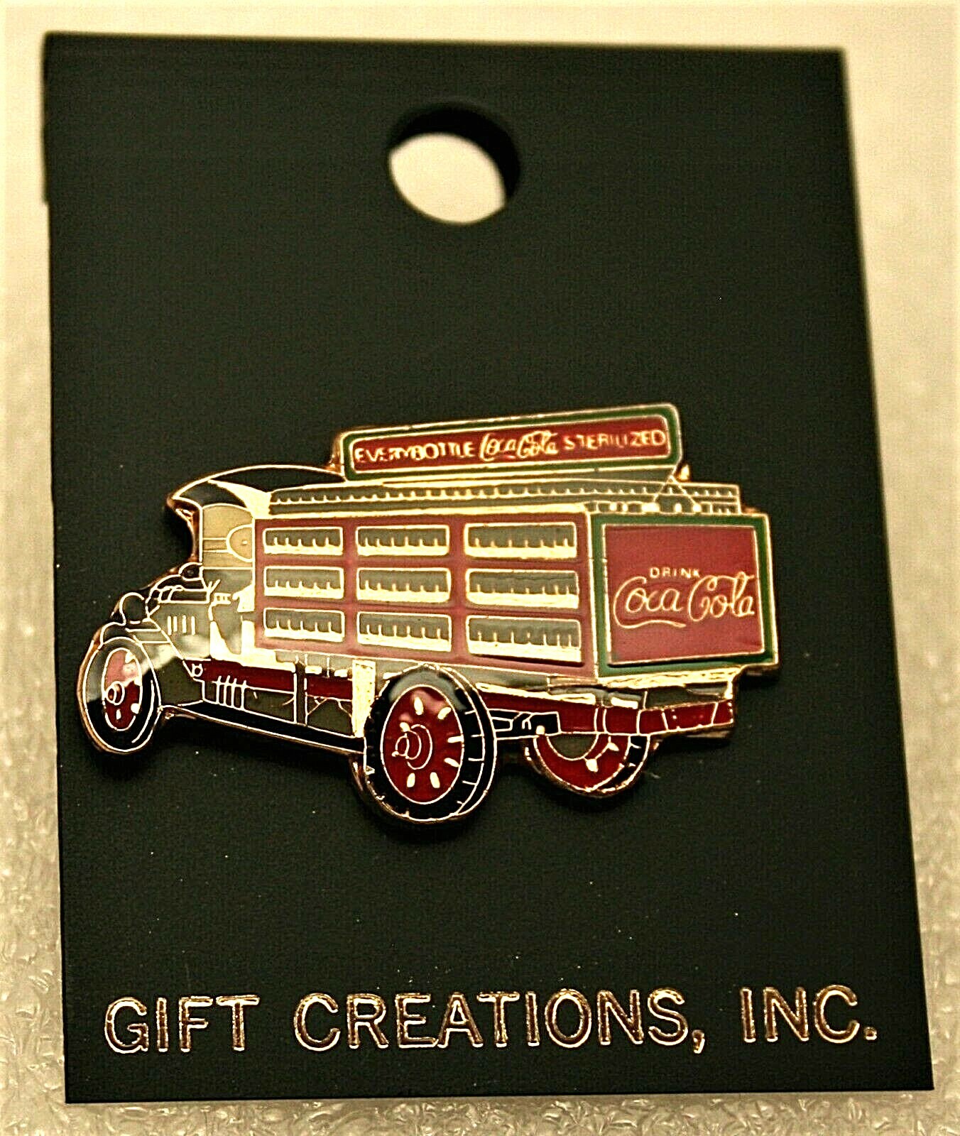 Vintage 1986 Coca-Cola Coke Soda Bottle Delivery Truck Lapel Pin NOS New MOC