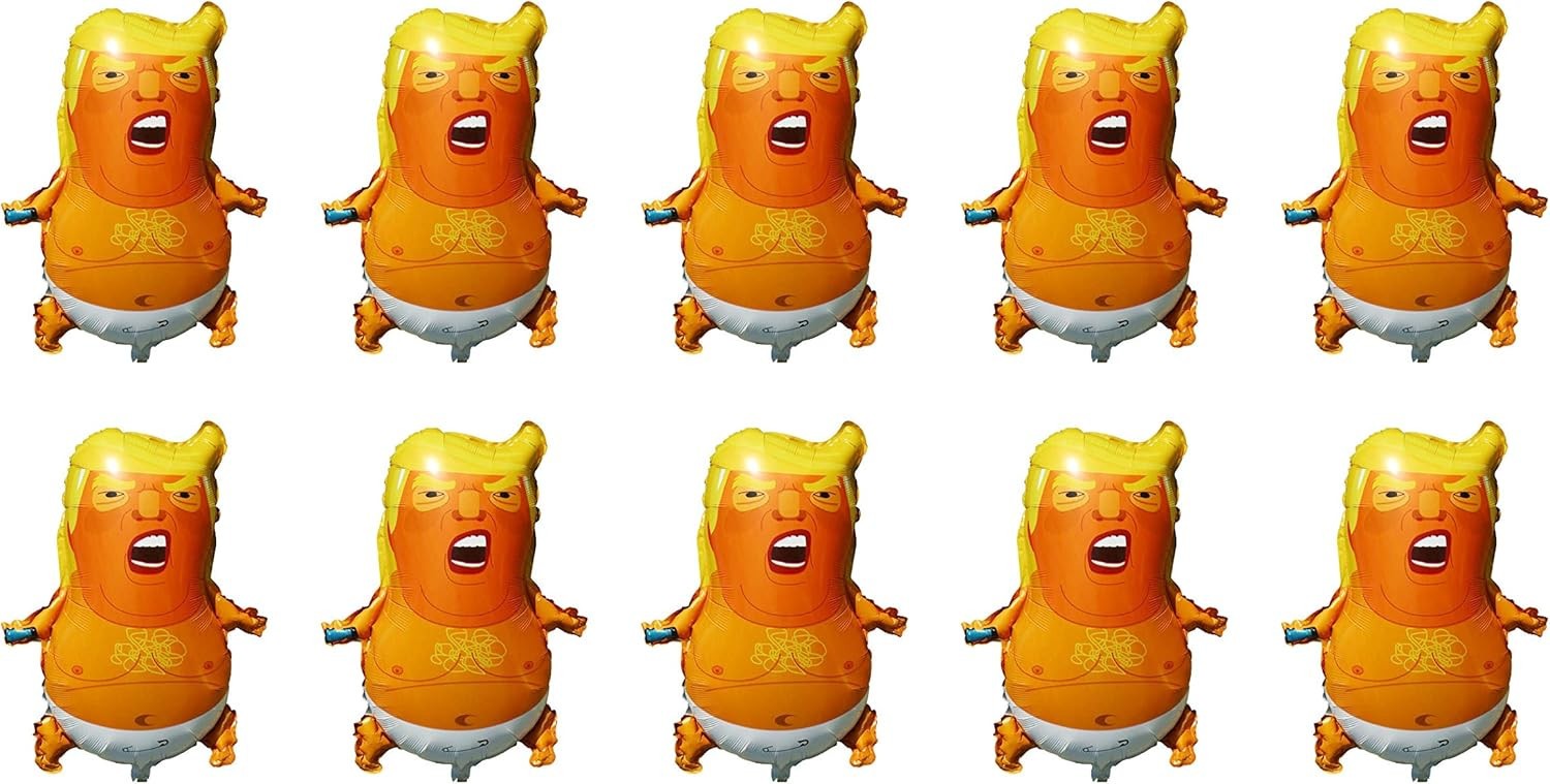 Lot of 50 - Donald Trump Baby Mylar Foil Balloons 23"x18" Funny Party Gag