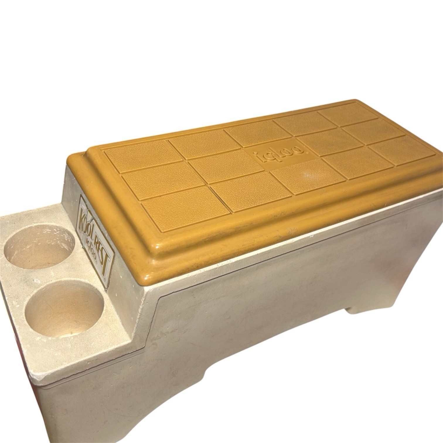 Igloo Kool Rest Car Center Console Cooler Can Holder IceChest Vintage Brown 1980