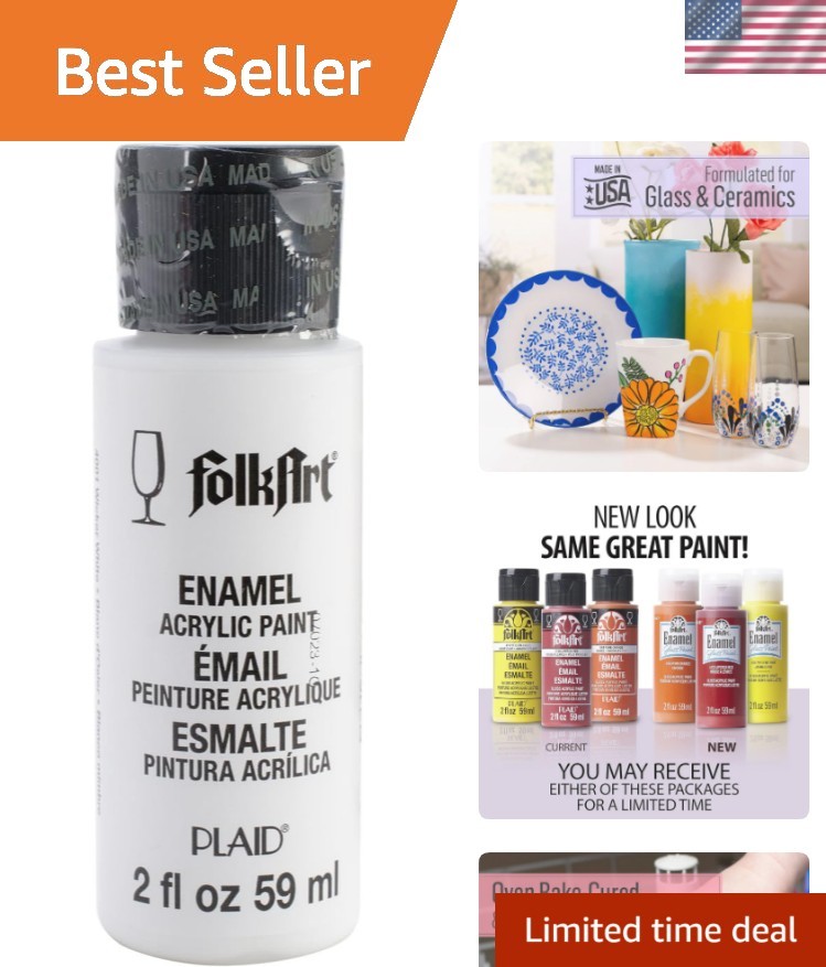 Enamel Glass & Ceramic Paint in Assorted Colors 2 oz, 4001, Wicker White