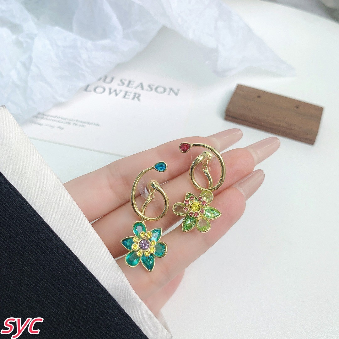 Swarovski Idyllia Flower Earrings Multicolor Women’s Jewelry Gift 5709025 New