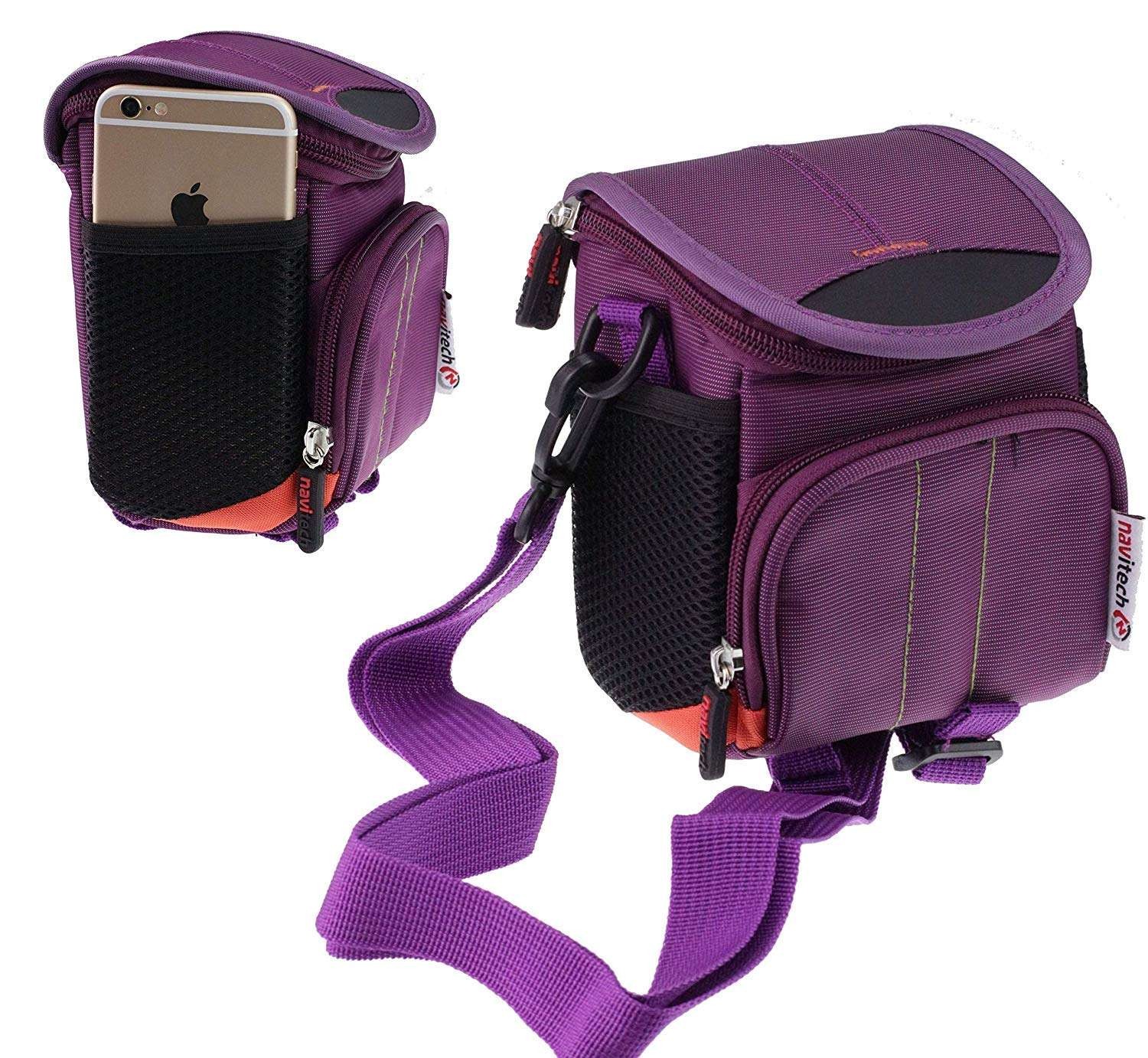Navitech Purple Camera BagFor The Andoer Digital Camera