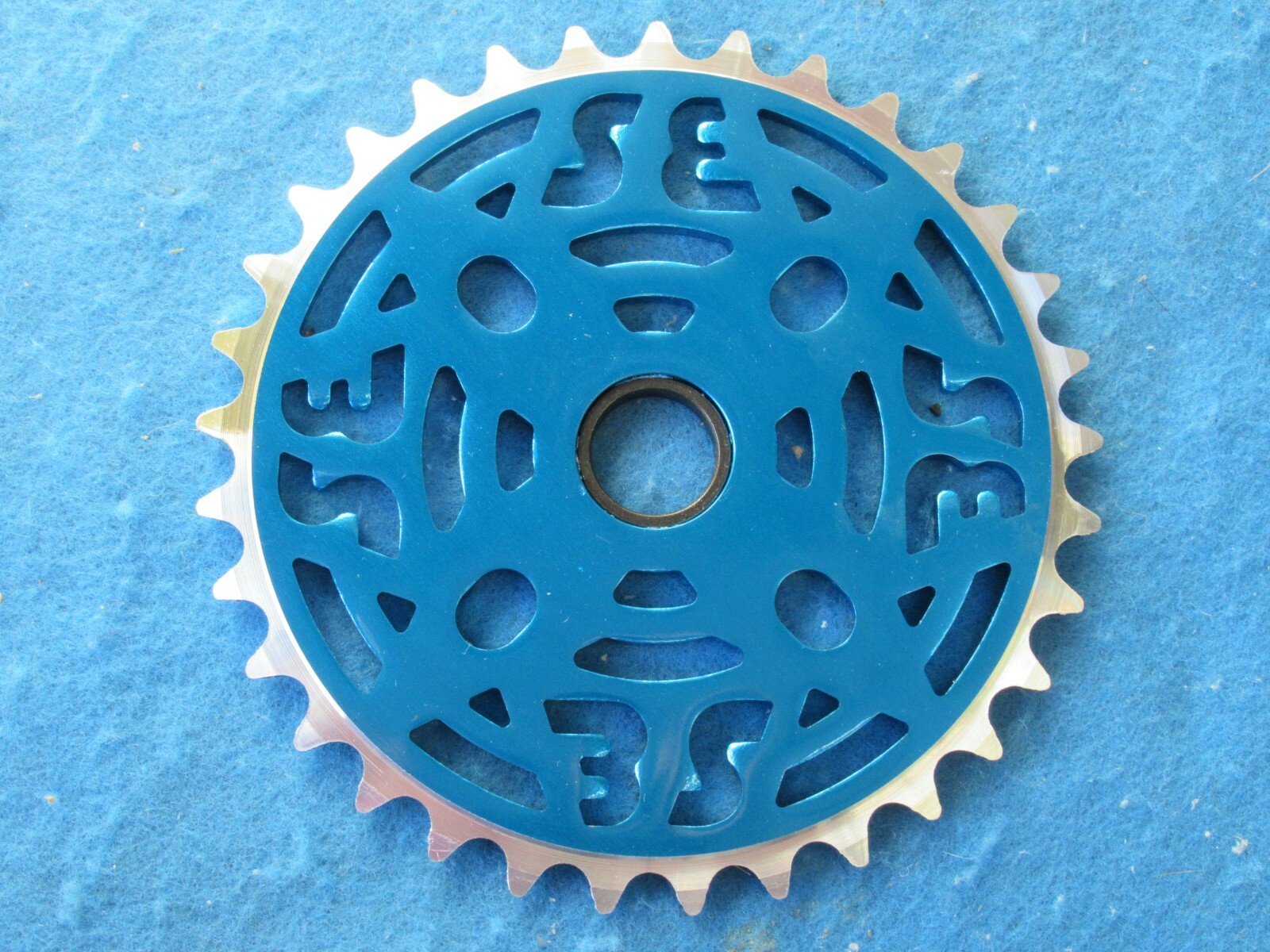 SE BMX Painted Blue 33T Chainring w/Adapter for 1/2" x 1/8" Chains - New