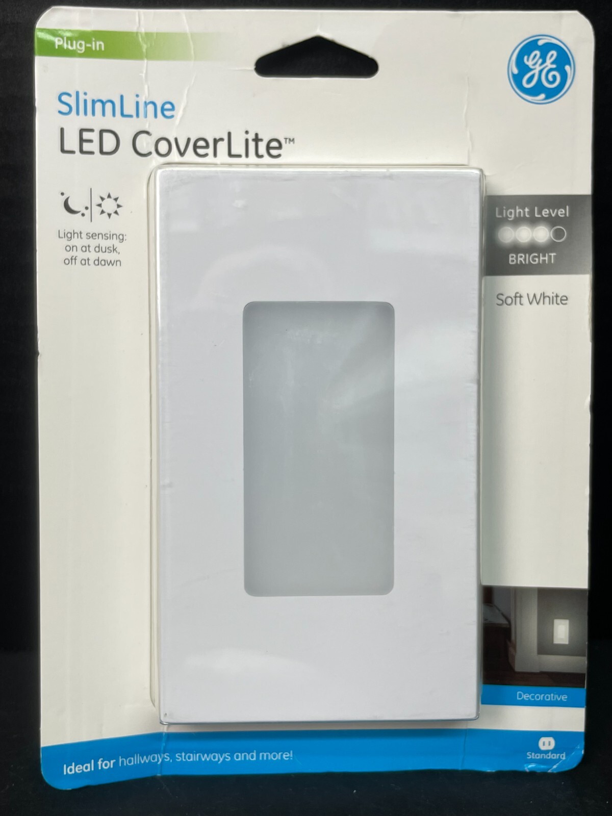 NEW 2-Pack GE SlimLine LED CoverLite Sensor Wall Night Light Soft White