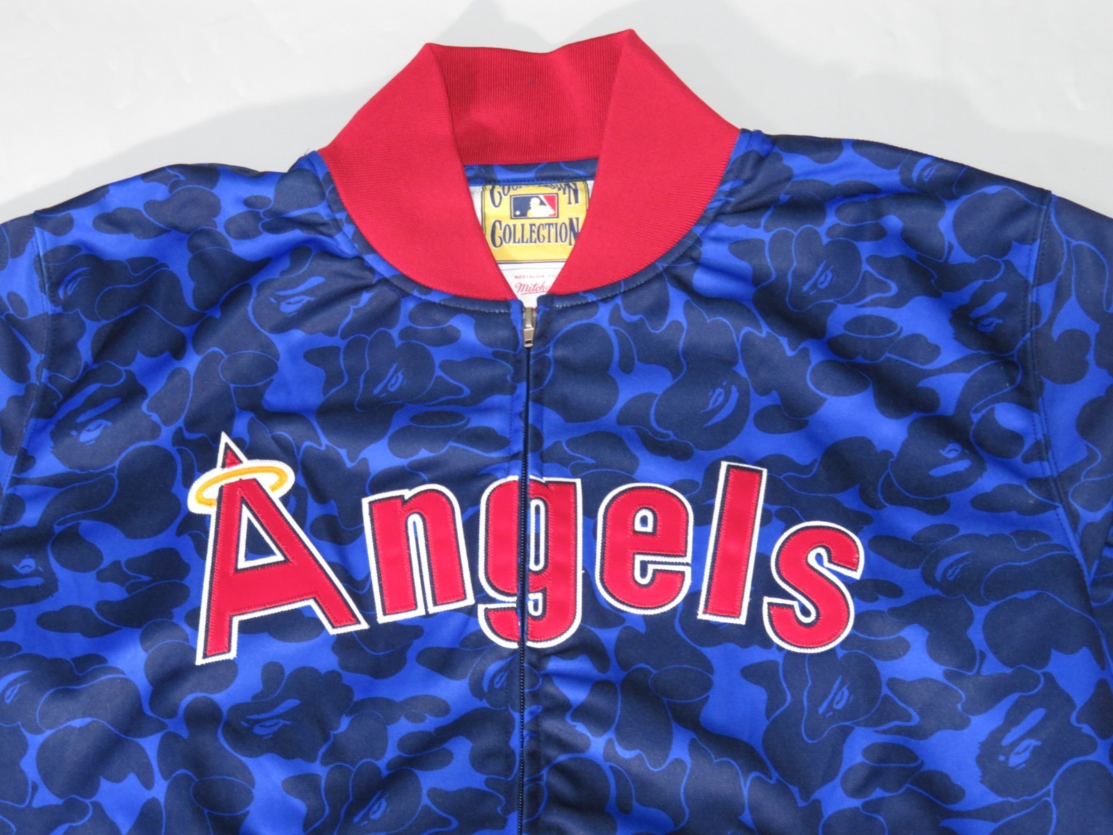 22599 bape mitchell&ness Los angeles angels jacket blue L