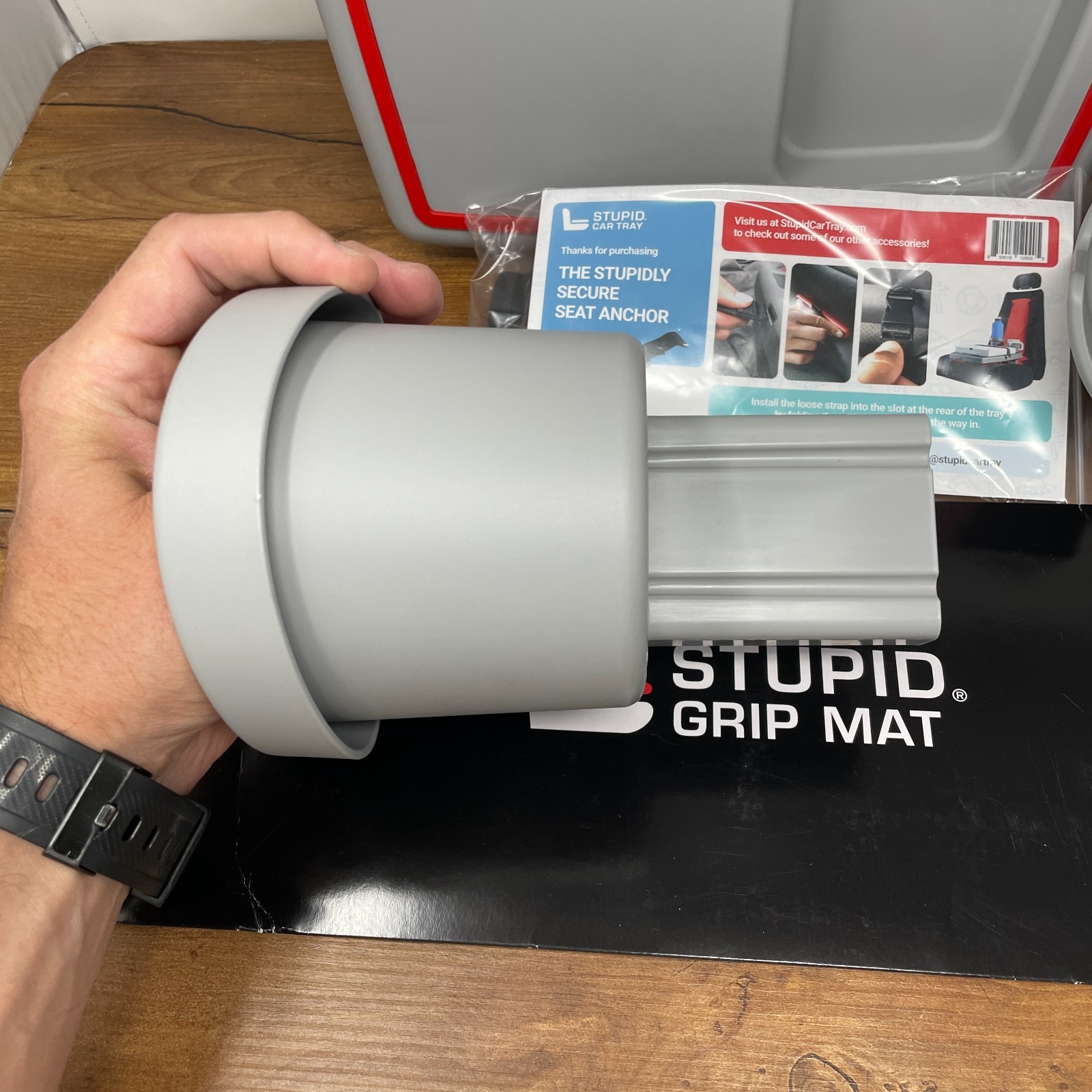 STUPID Car Tray Bundle Car Organizer Includes Removeable Cup Mug Holder Mat