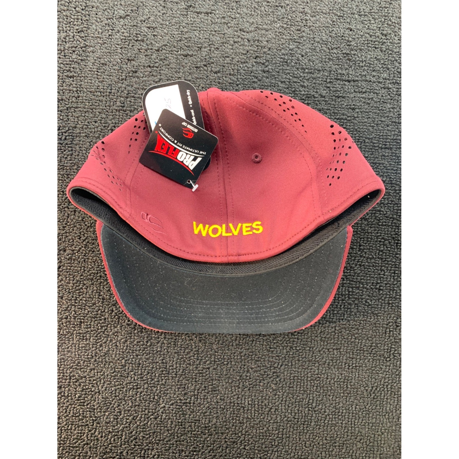 OC Sports ProFlex Wolves Baseball Cap Maroon White Q3 Technology Adjustable