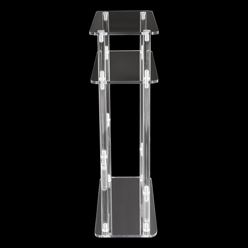 3-Tier Acrylic Side Table for Small Spaces with Magazine Holder