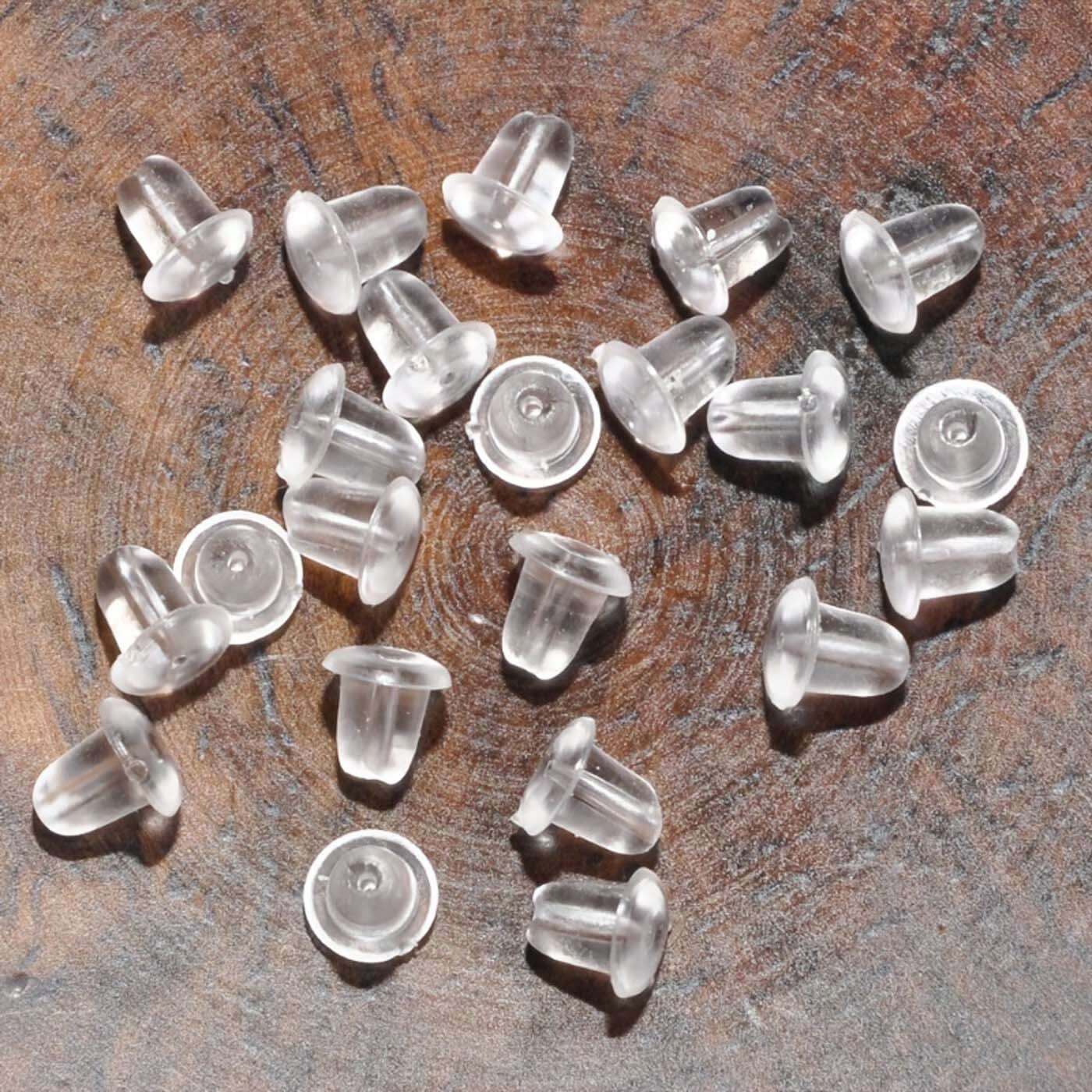 50PCS Earring Soft Backs Stoppers Replacement for Studs Or Secure Hook Earring