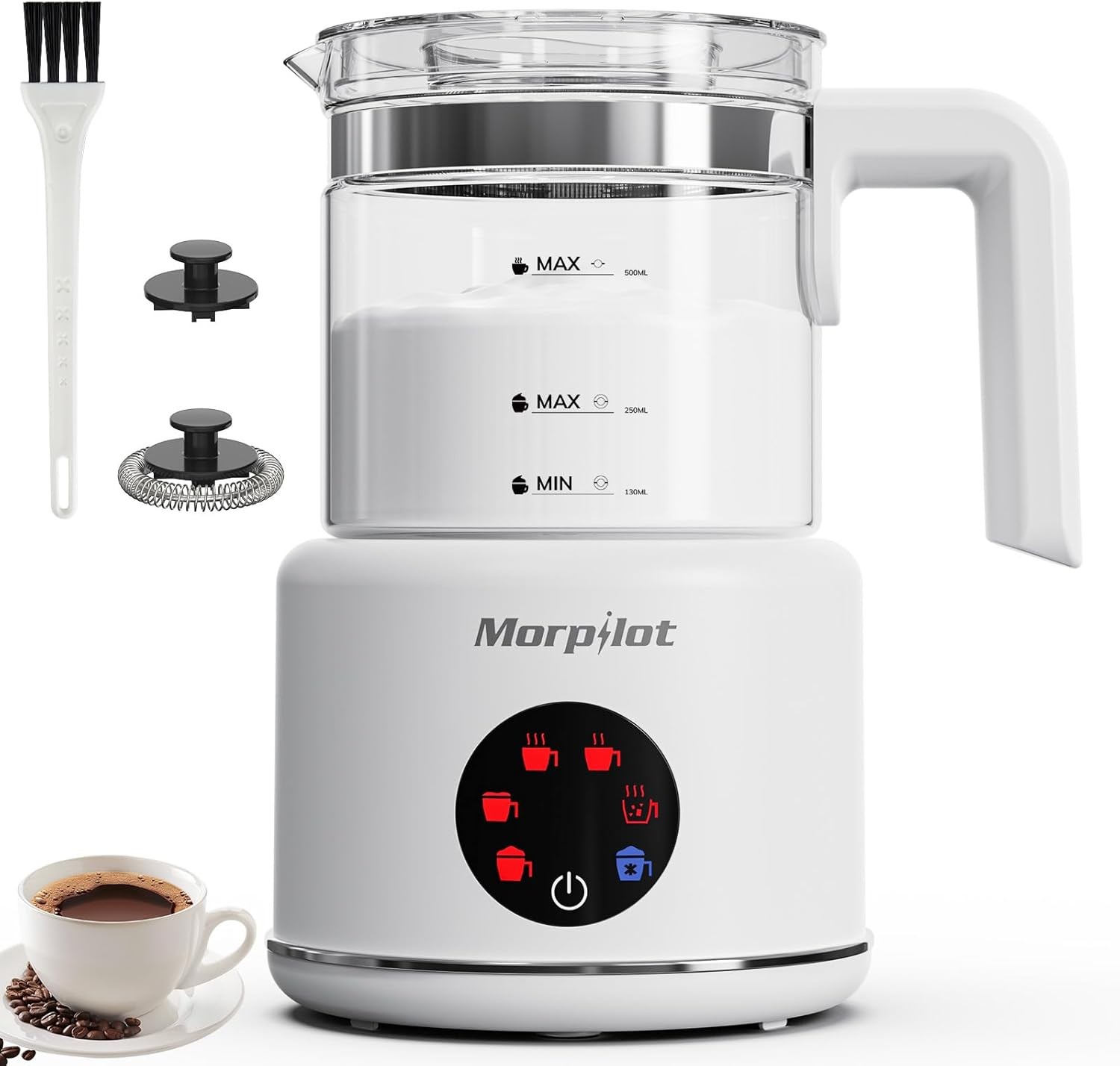 Large Electric Milk Frother16.9oz/500ml Milk Steamer and Frother Dishwasher Safe