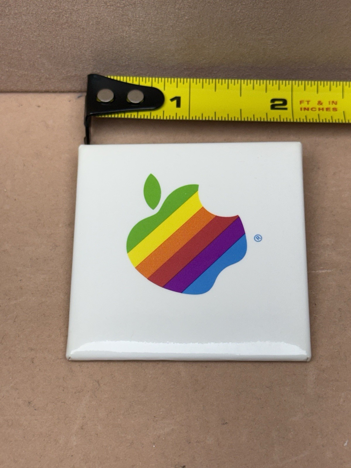 Apple Macintosh Button | Vintage 2” x 2” Mac Pin