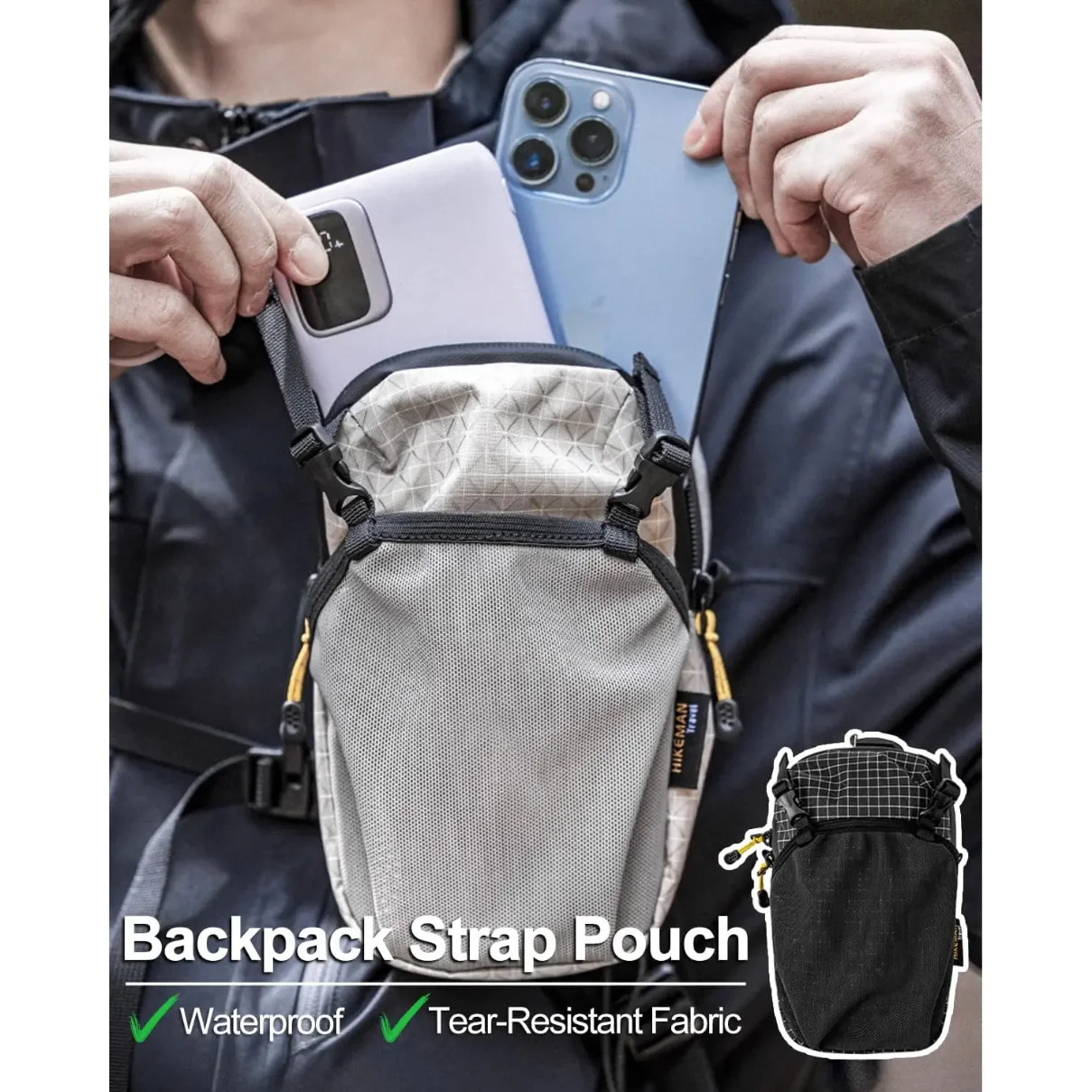 Backpack Shoulder Strap Pouch - Smartphone Strap Pack,Waterproof Backpack Strap