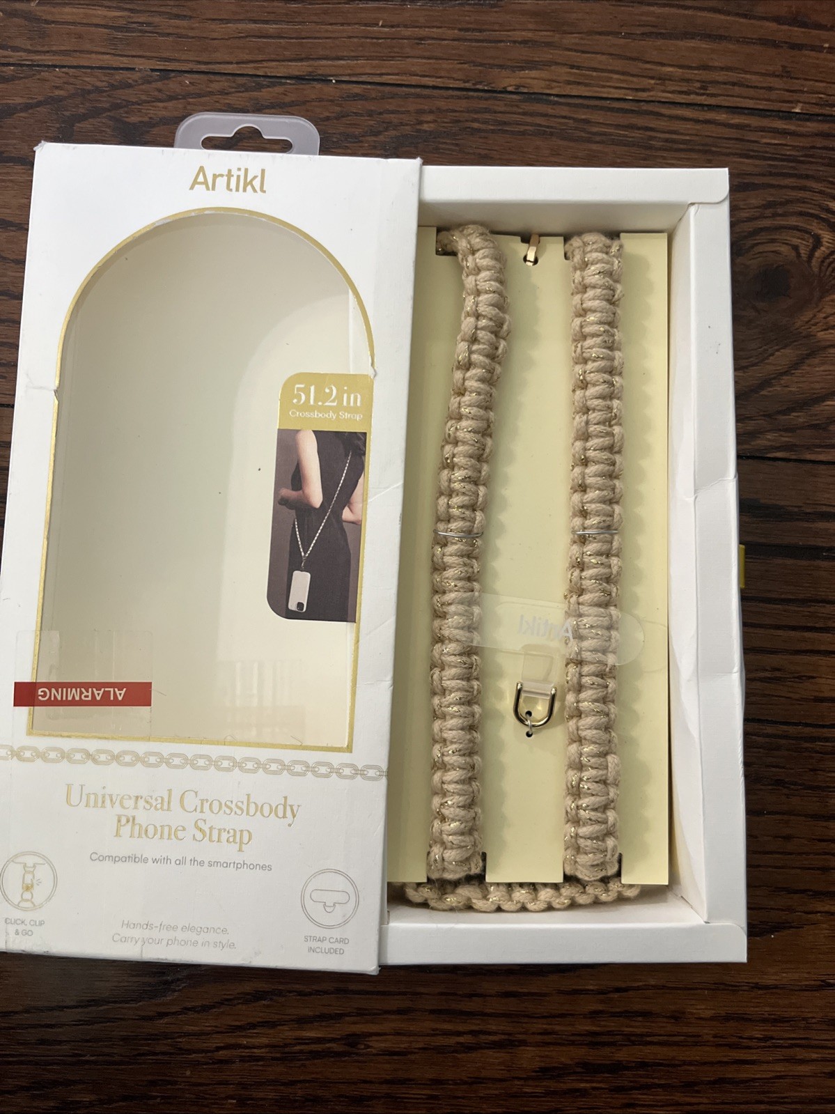 artikl crossbody strap braided Brown Metallic Paracord Style