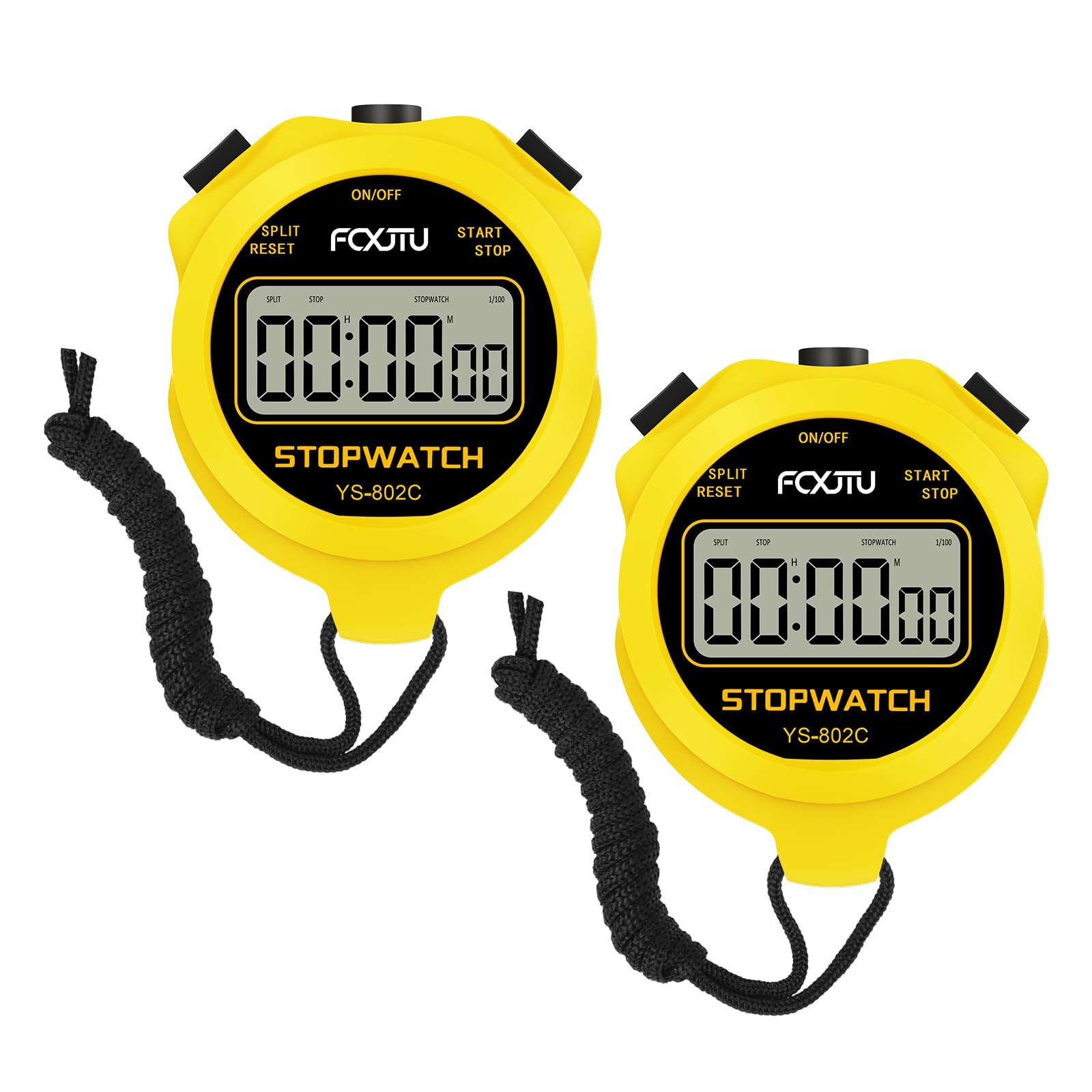 Silent Stopwatch Timer  2 Pack Basic Stopwatches for Sports Coaches & Kids