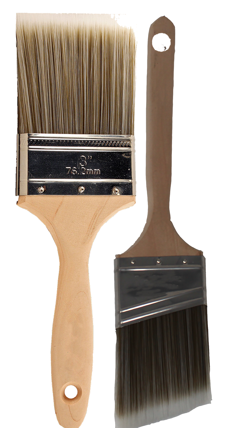 2 Pack House Wall,Trim Paint Brush Set Home Exterior or Interior Brushes